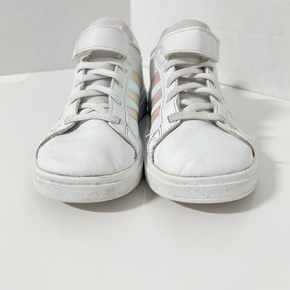 Adidas Children's Girls Grand Court 2.0 - Cloud White/Iridescent Size 2 - Picture 5 of 11